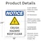 Signmission Crush Hazard Keep Clear OSHA Notice Sign, Plastic, 18in W x 24in L, 2PK OS-2PACK-NS-P-1824-V-10848 - alternate 7
